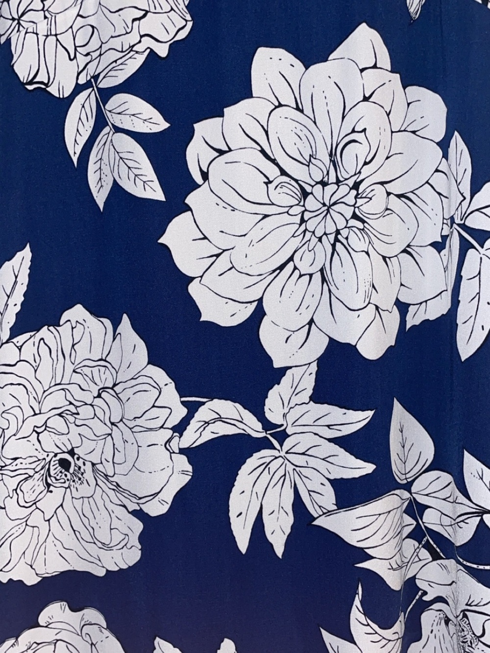 Strappy Floral Maxi Dress in Navy and White - Picture 2 of 3